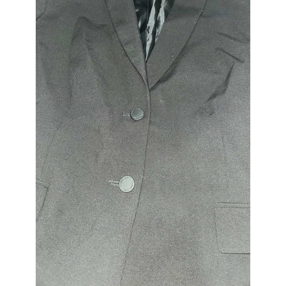 Calvin Klein Women's Two Button Lux Blazer, Medium, Black - Picture 5 of 8